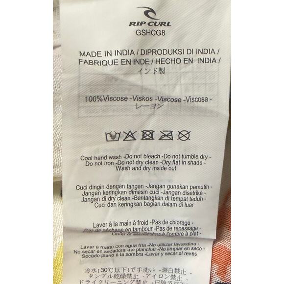 Rip Curl Night Bloom Off Shoulder Floral Top Blouse White Smocked Small NWT New - Picture 9 of 9